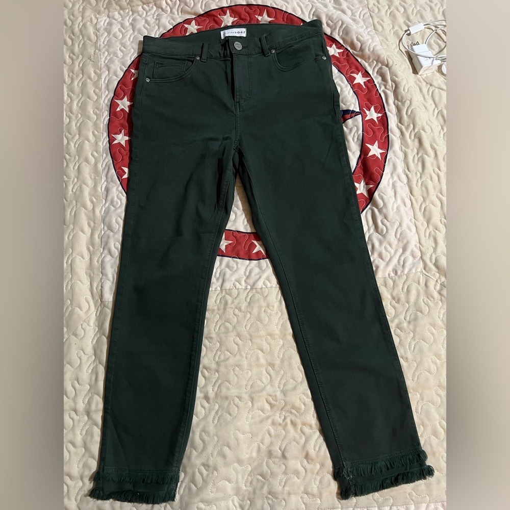 LOFT Hunter Green Jeans Size 8 waist 29